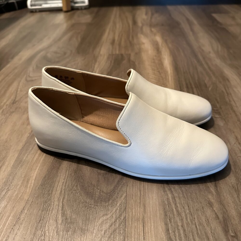Naturalizer Effortless Loafers | Satin Pearl Beige Leather | Size 8M | EUC